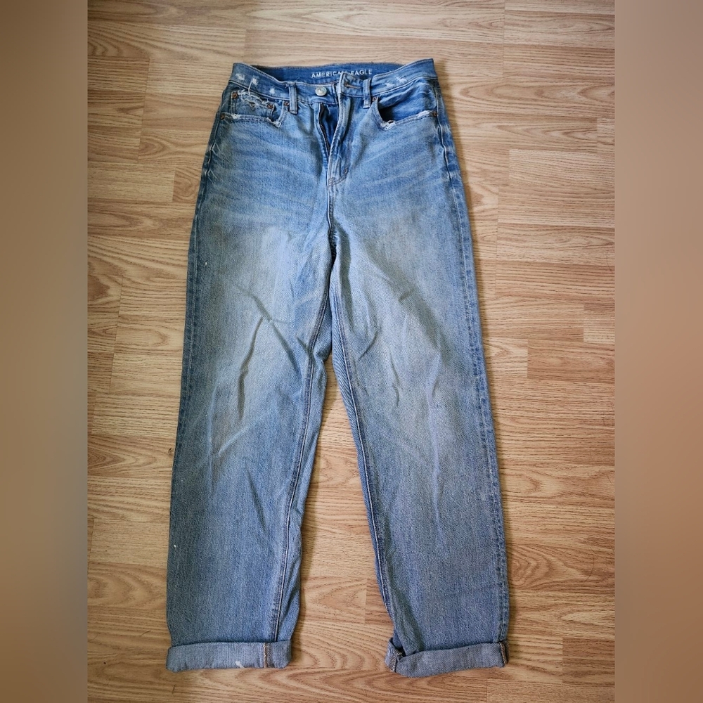 Boyfriend Straight Leg Blue Jeans